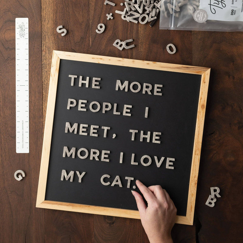 1" 200pc Faux Wood Driftwood Gray Magnetic Letters