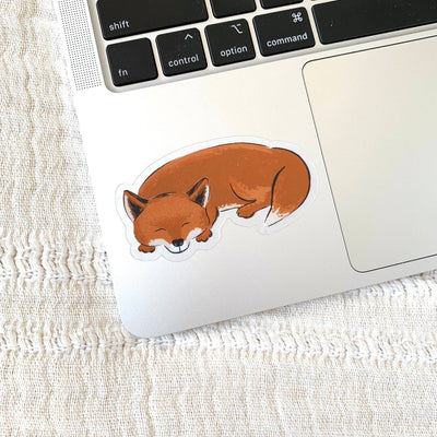 Clear Fox Sticker, 3x2 in.