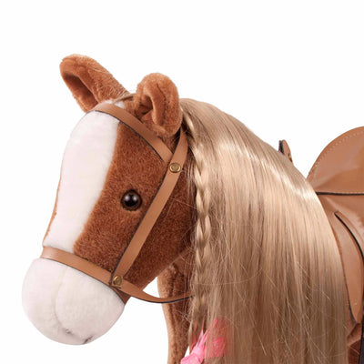 Gotz Big Plush Combing Horse with Saddle and Bridle dolls