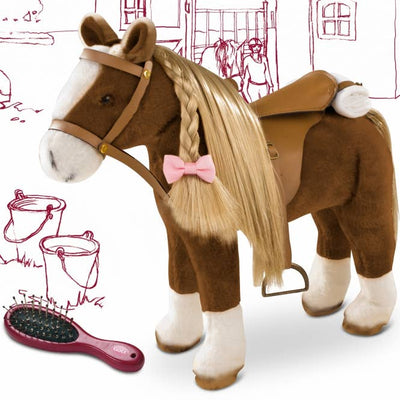 Gotz Big Plush Combing Horse with Saddle and Bridle dolls