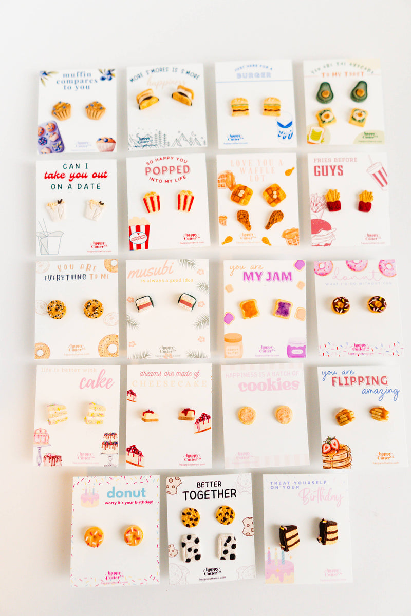 Funfetti Sprinkled Cake Clay Stud Earrings | Bakery Gift