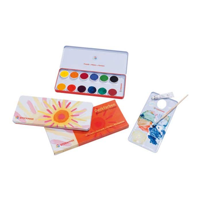 Opaque Colors - 12 Colors includes Opaque White, Brush and Mixing Palette