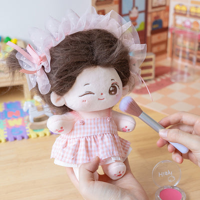 CALEMBOU Plush Doll 7.8in Cute Cotton Doll with Skeleton Anime Plushies Soft Stuffed Dress Up Doll Kawaii