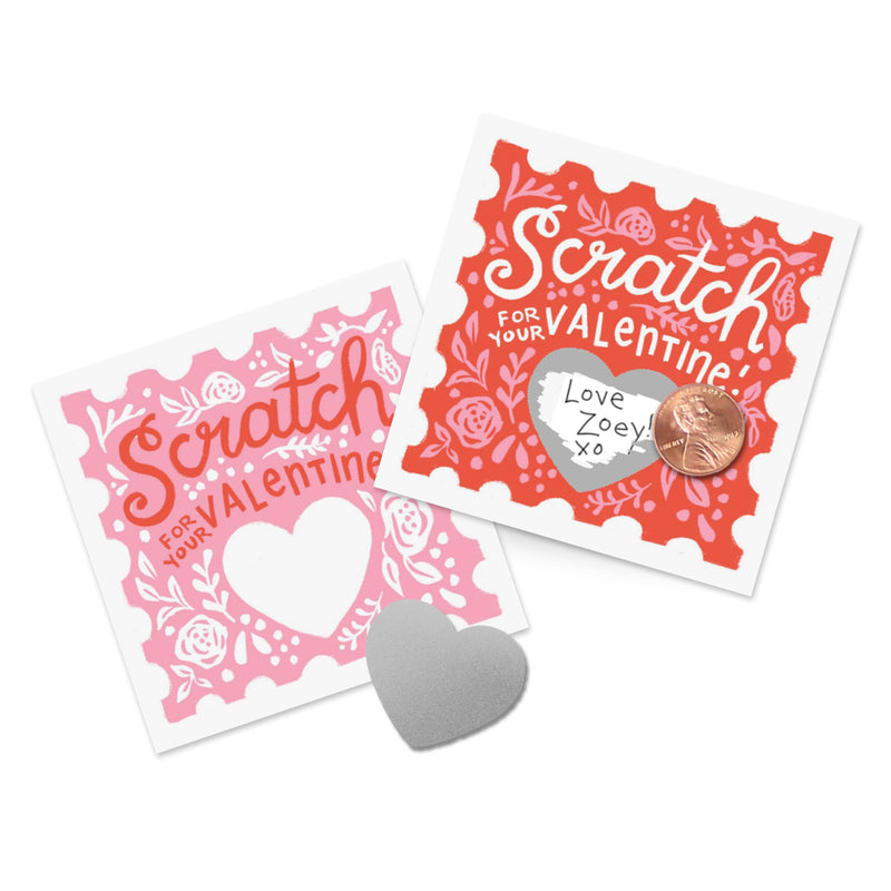 Scratch-off Valentine Cards - Floral