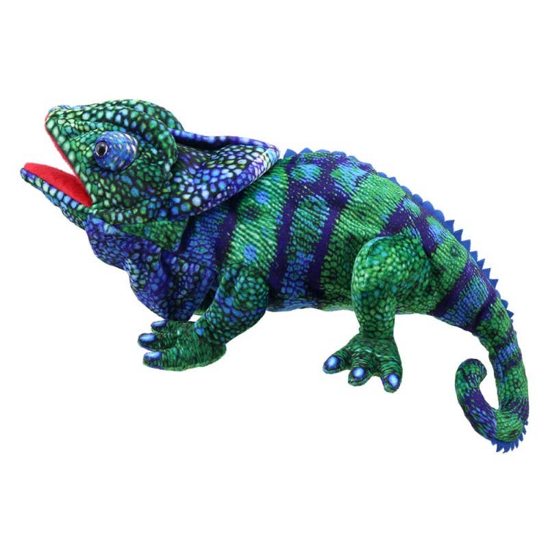 Large Creatures Chameleon Hand Puppet - Blue/Green