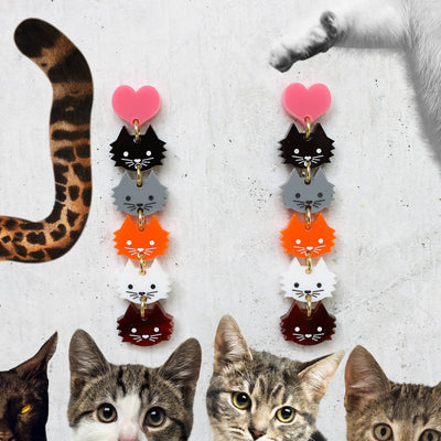 Cat Lady Acrylic Earrings