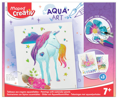 Aqua'Art Unicorn Metallized Watercolor Drawings 14 Piece Kit