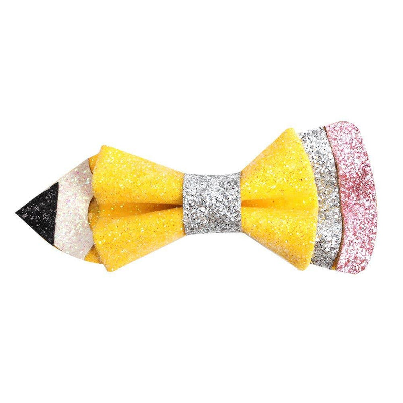 Shining Glitter Pencil Hair Bow Clip