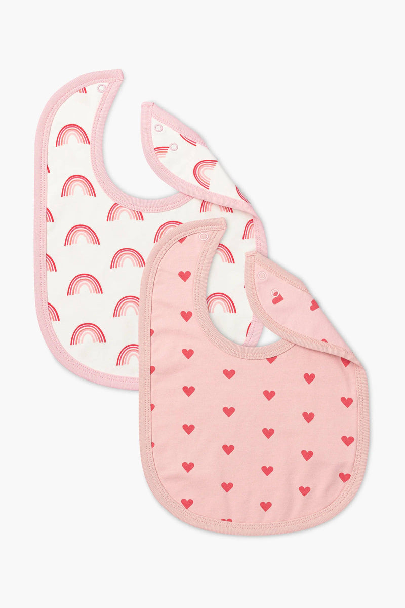2-Pack Classic Baby Bibs - Light Pink