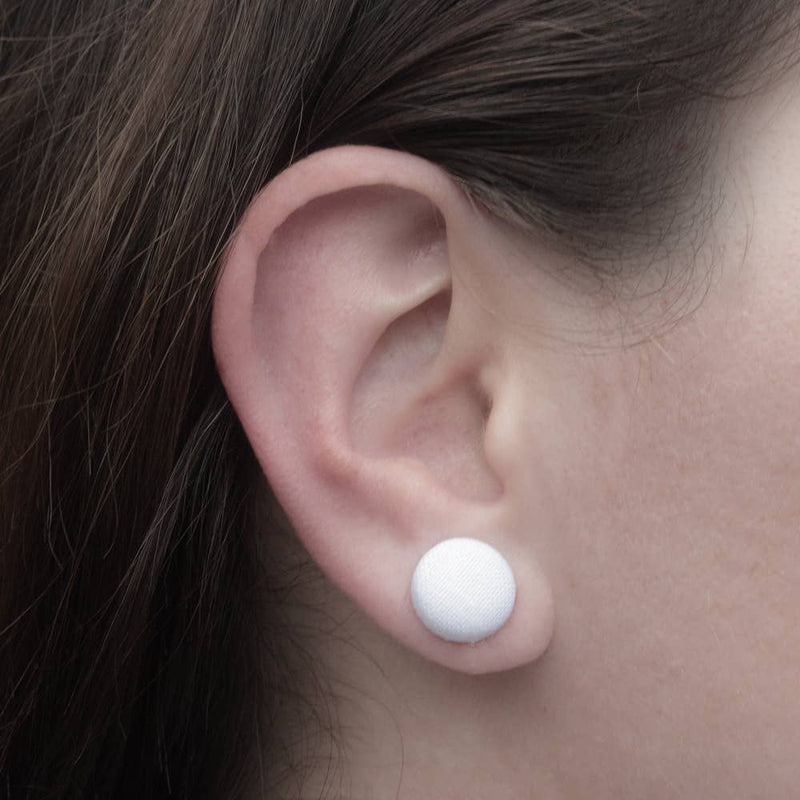 Camp Fabric Button Earrings