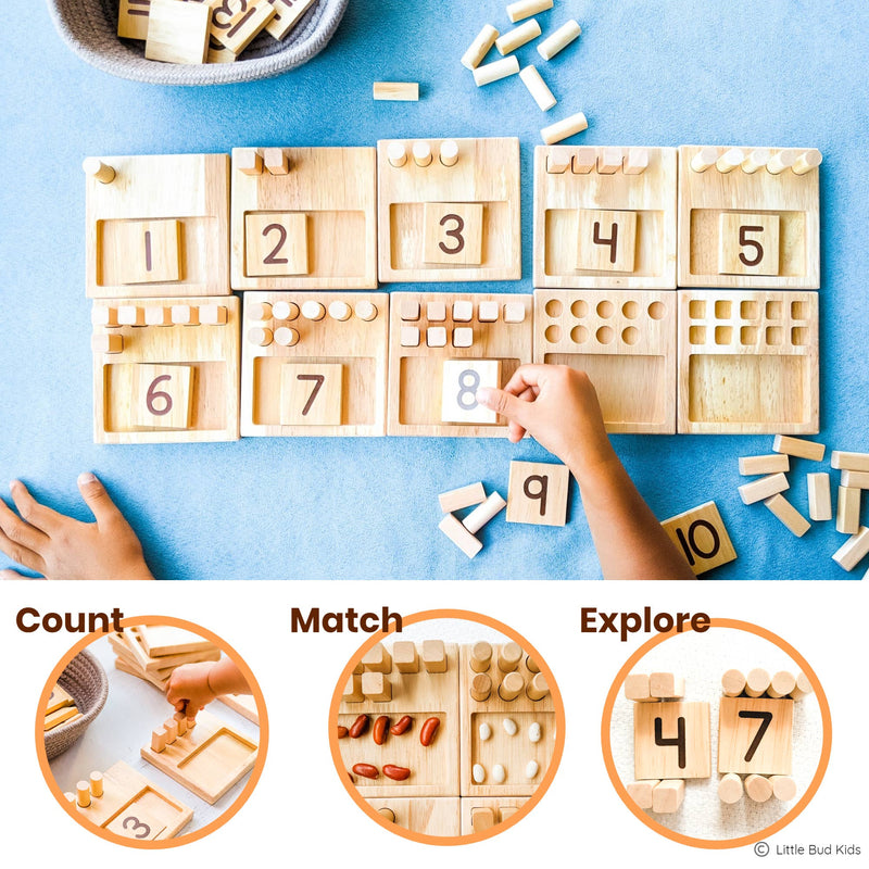 Counting Pegs Math Toy Set & Ten Frame Addition Flashcards