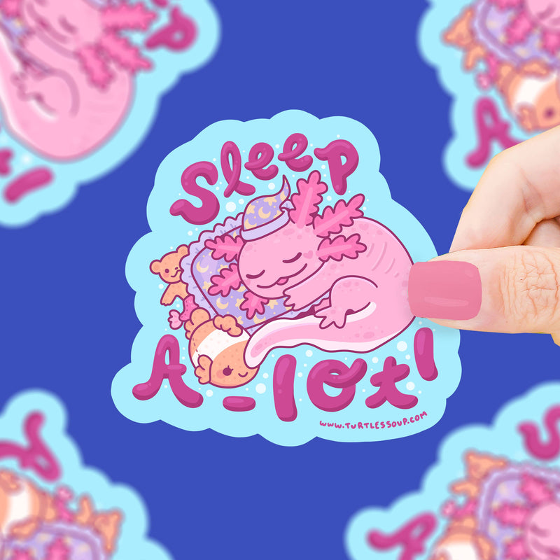 Axolotl Sleep A Lot Funny Animal Vinyl Sticker