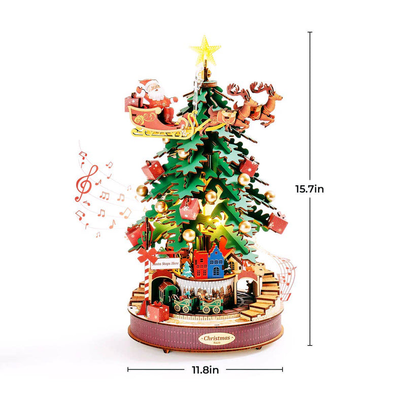 DIY 3D Wooden Puzzle Music Box: Christmas Melody Tree