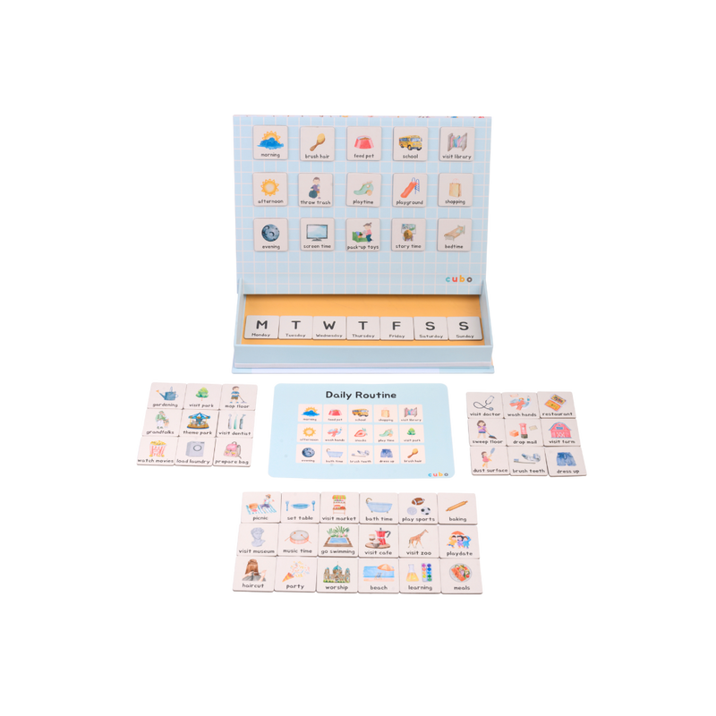 Cubo Sticky Schedules magnetic Montessori Routine Cards