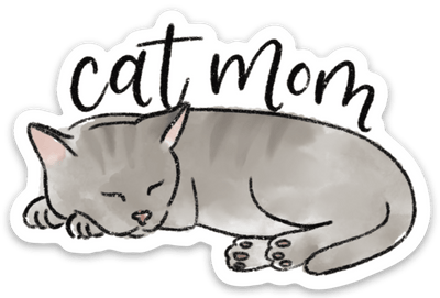 Cat Mom Sticker 2x3in