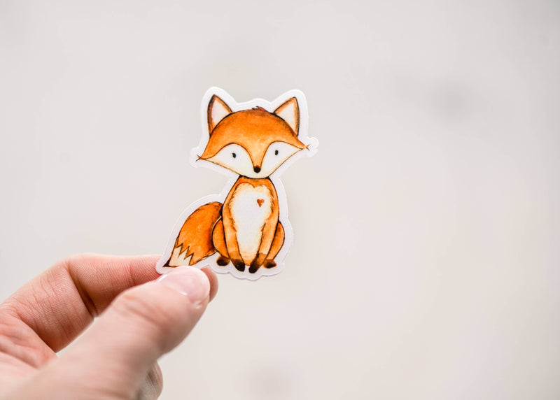 Cute Little Fox Clear, Vinyl Sticker, 3x3 in