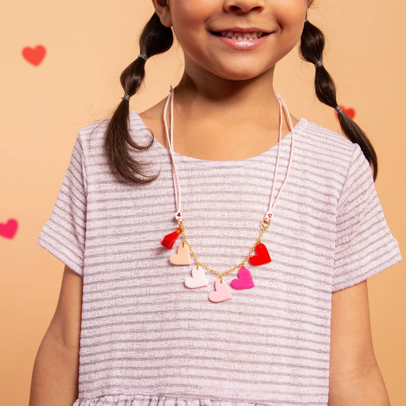 Multi Heart Pink Shades Necklace