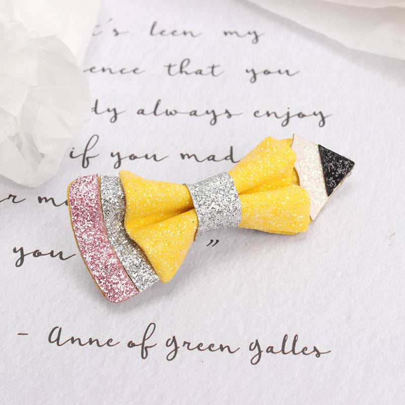 Shining Glitter Pencil Hair Bow Clip