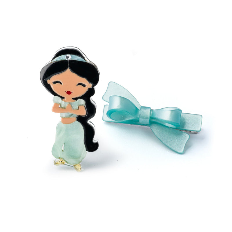 Cute Doll Black Hair with Bow Hair Clips