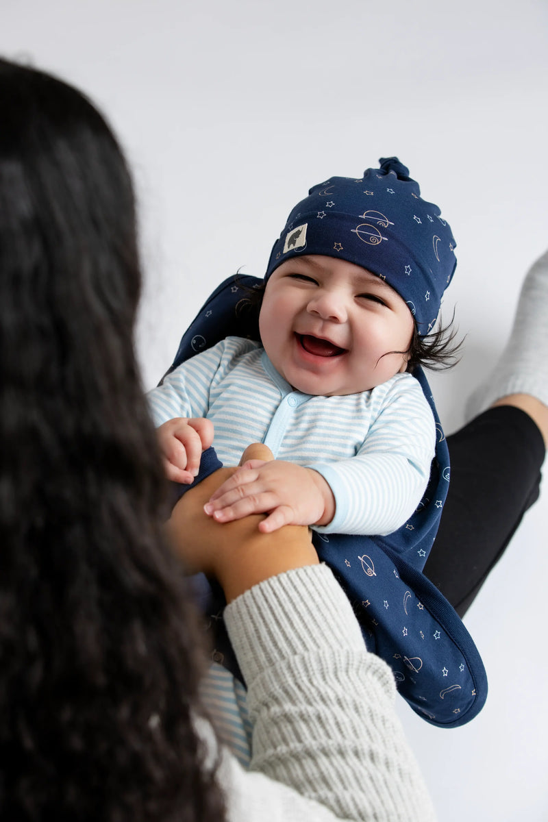 Baby Top Knot Cap - Navy Outerspace