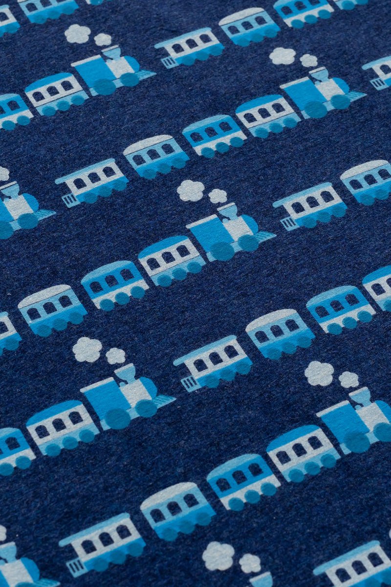 Organic Burp Cloth - Blue Trains