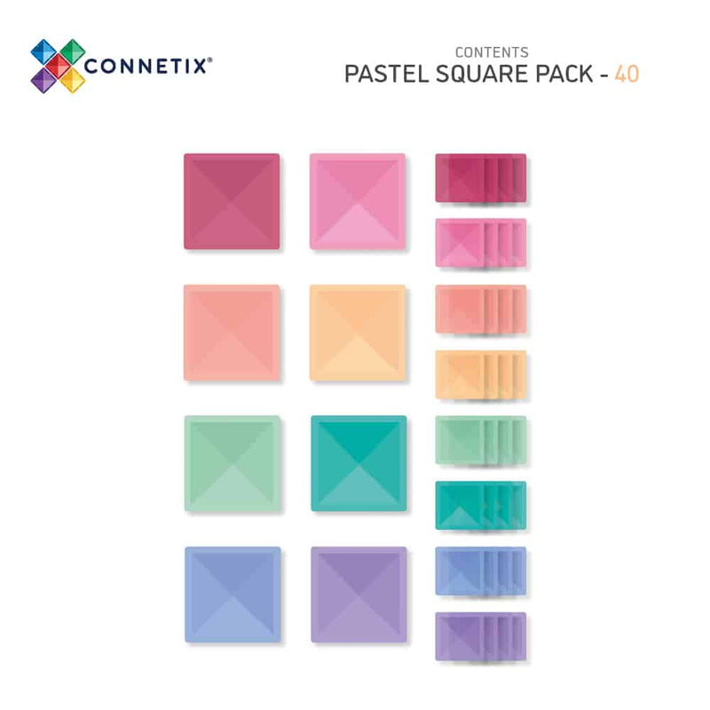 40 Piece Pastel Square Pack