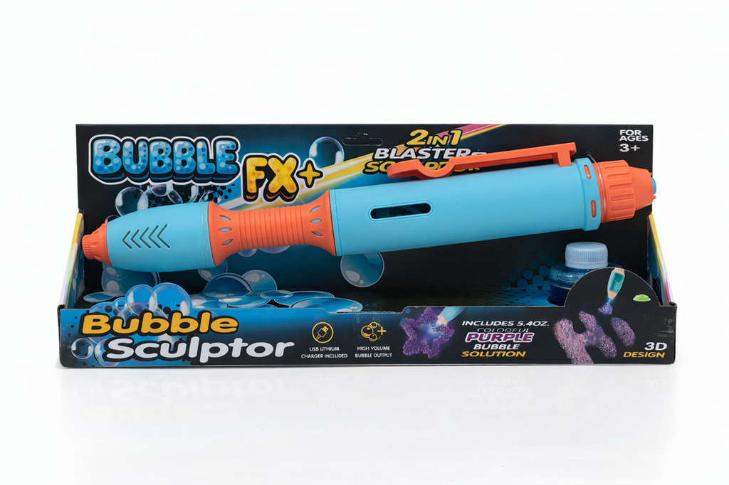 BubbleFX LED Light Up Bubble Sculptor Pen - Orange and Blue