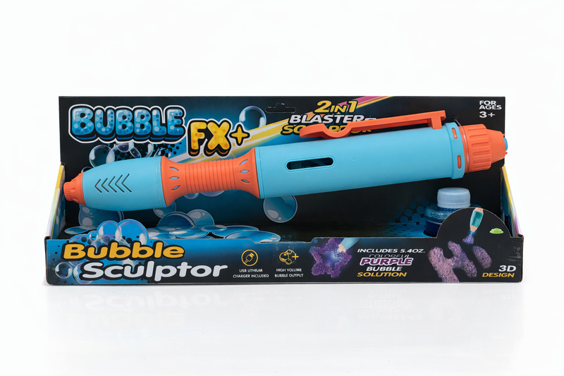 BubbleFX LED Light Up Bubble Sculptor Pen - Orange and Blue