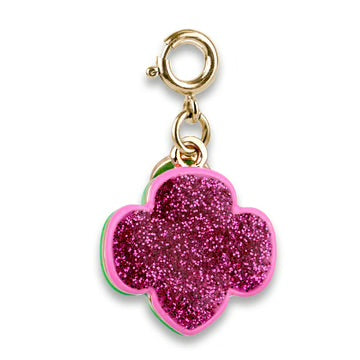 Gold Girl Scout Glitter Trefoil Charm