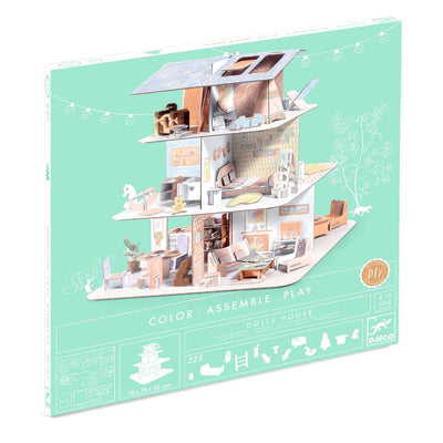 Doll House Color. Assemble. Play. DIY Craft Kit
