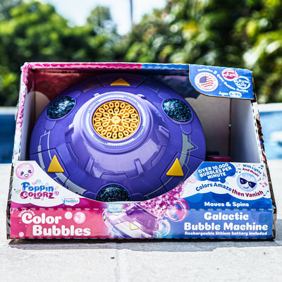 PoppinColorz Galactic Bubble Machine – Spins, Lights, Plays Music