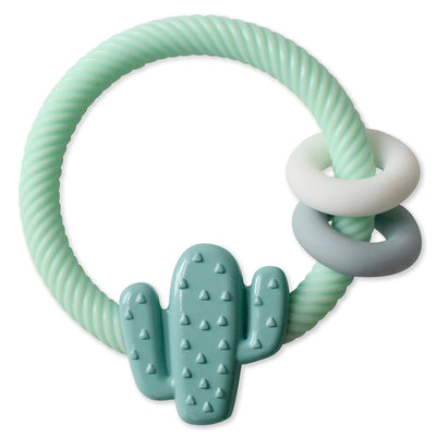 Ritzy Rattle With Teething Rings - Cactus