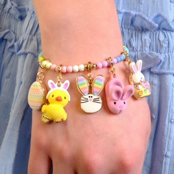 Gold Furry Bunny Slipper Charm