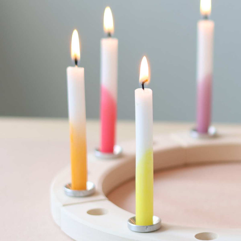 Celebration Candles, Dip-Dye Rainbow VE 12 pcs.