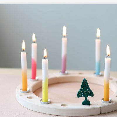 Celebration Candles, Dip-Dye Rainbow VE 12 pcs.