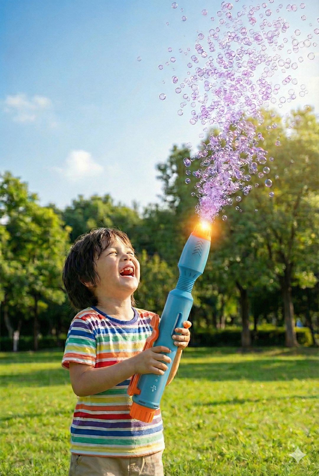 BubbleFX LED Light Up Bubble Sculptor Pen - Orange and Blue