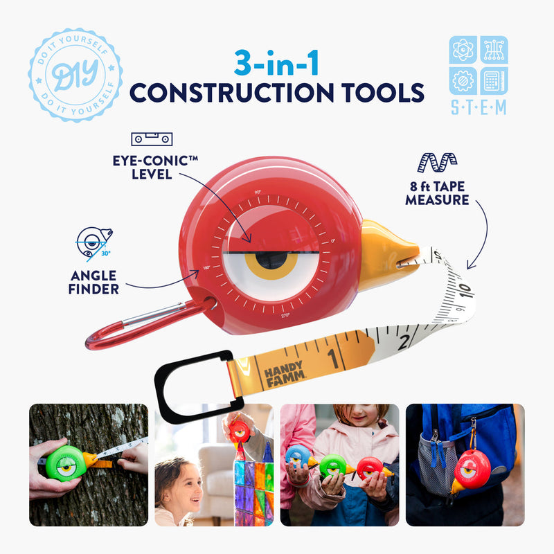 STEM Starter 3-in-1 Tool, Lola - Measuring Tape, Level, and Angle Finder