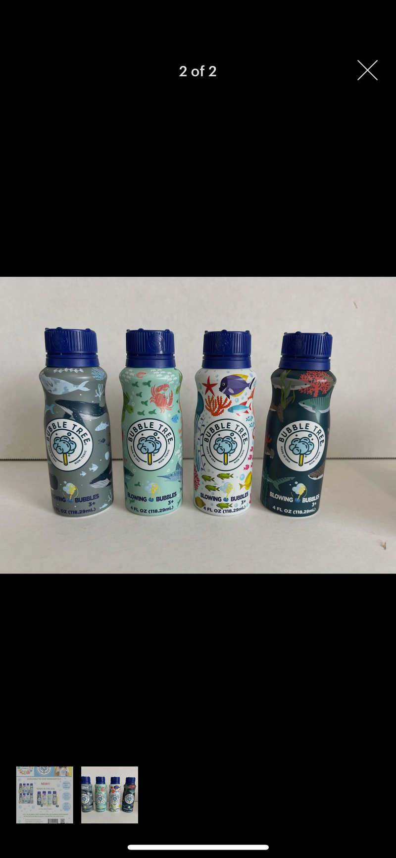 Sea Life Beach 4oz Aluminum Bottle with Bubbles and Wand