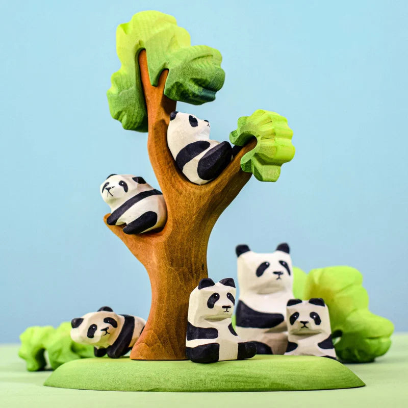 Panda Bears Family and Tree Set