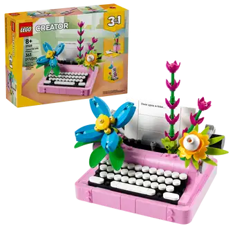 Typewriter with Flowers