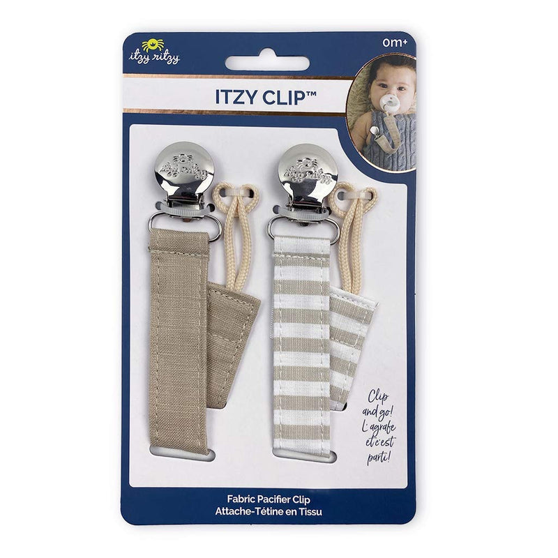 Itzy Clip Linen Pacifier Strap - Linen