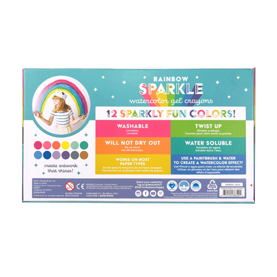 Rainbow Sparkle Watercolor Gel Crayons