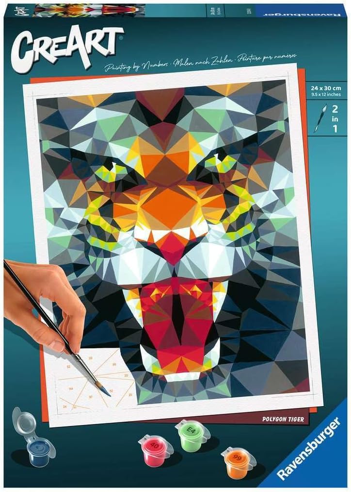 Polygon Tiger Paint by Numbers