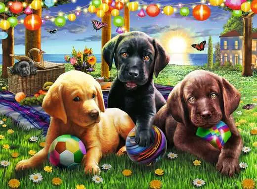 Puppy Picnic - 100 Pieces Puzzle