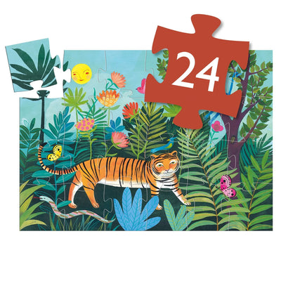 Tiger's Walk 24pc Silhouette Jigsaw Puzzle