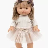 Handmade beige crochet ballerina slippers