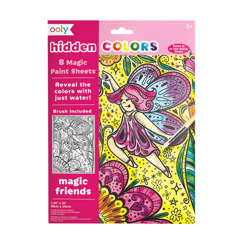 hidden colors magic paint sheets - magic friends