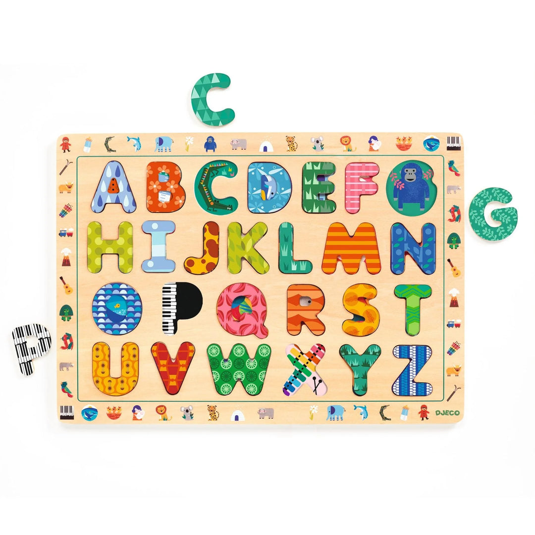 ABC International Wooden Puzzle – Flying Pig Toys