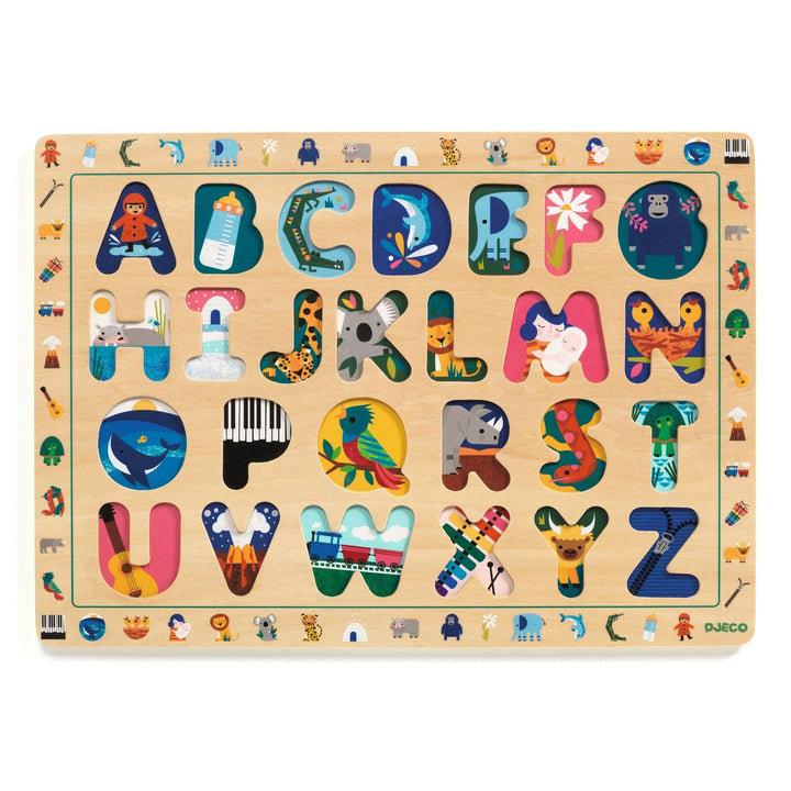 ABC International Wooden Puzzle – Flying Pig Toys