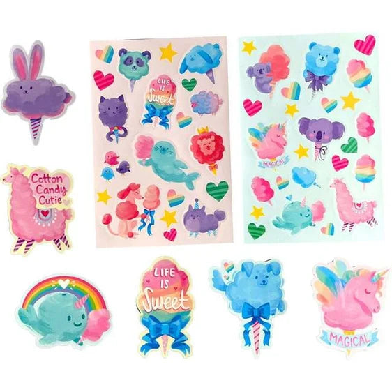 Stickiville Stickers: Fluffy Cotton Candy - Scented (2 Sheets & 6 Die-Cut) (Paper)